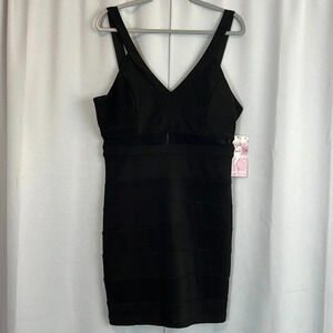 New Emerald Sundae Black Bodycon Mesh Dress Size XXL